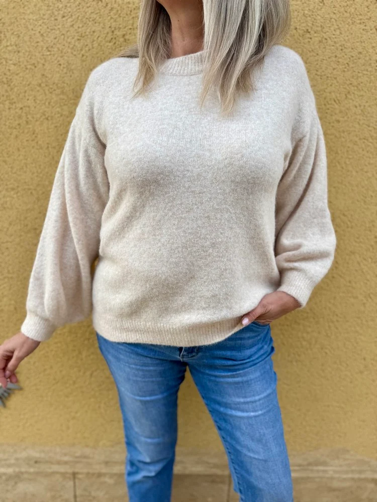Pull cocooning Livio crème