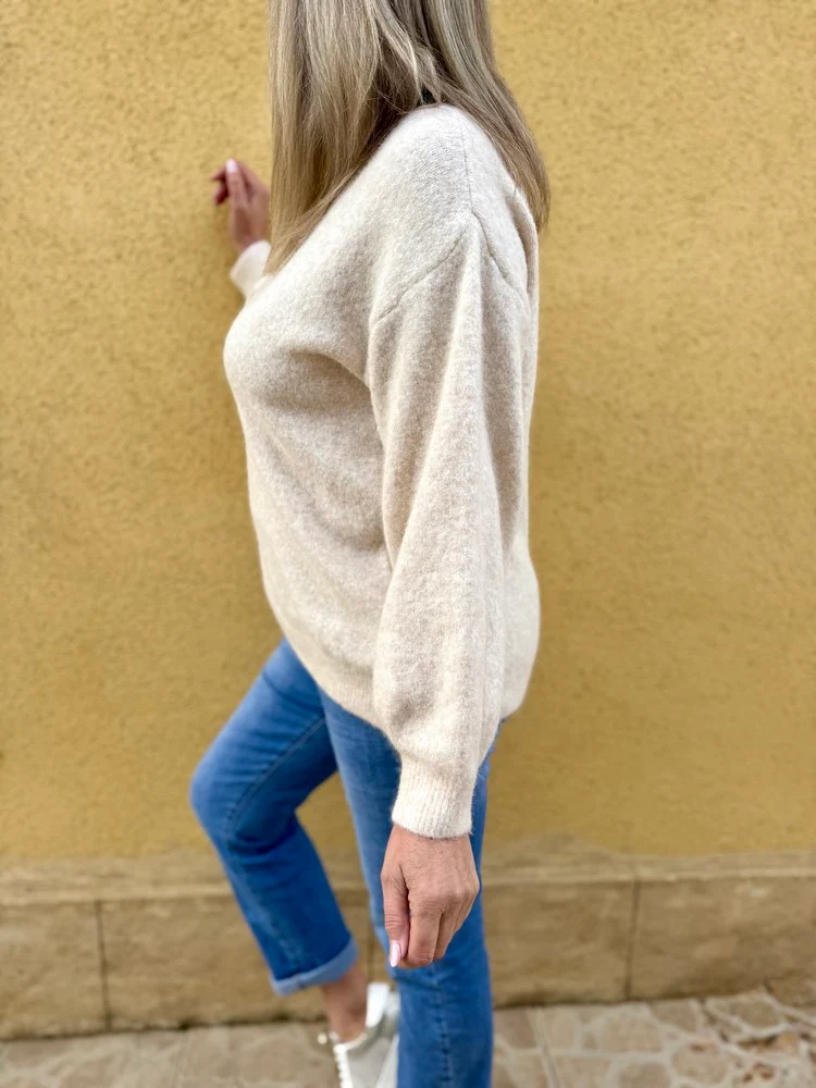 Pull cocooning Livio crème