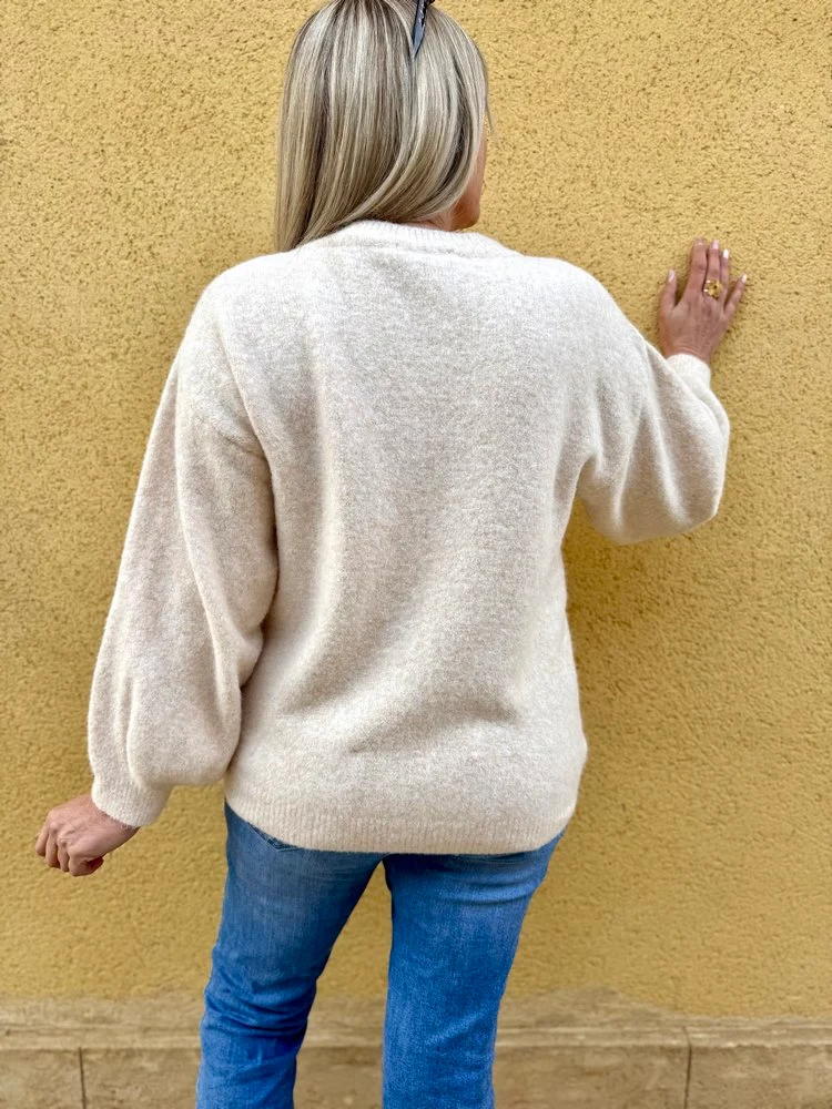 Pull cocooning Livio crème