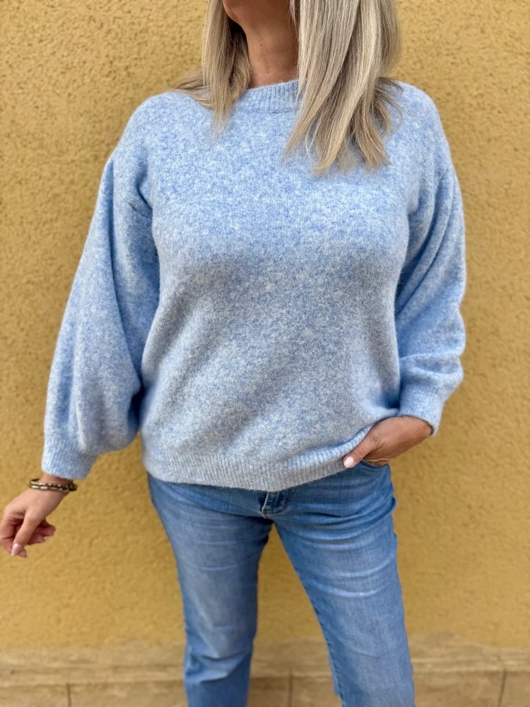 Pull cocooning Livio bleu