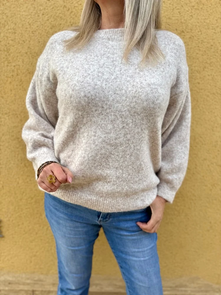 Pull cocooning Livio beige