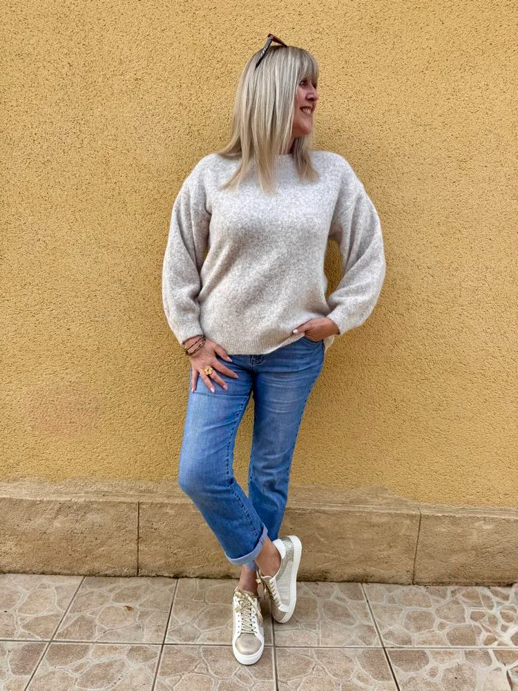 Pull cocooning Livio beige