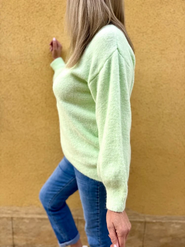Pull cocooning Livio vert lime