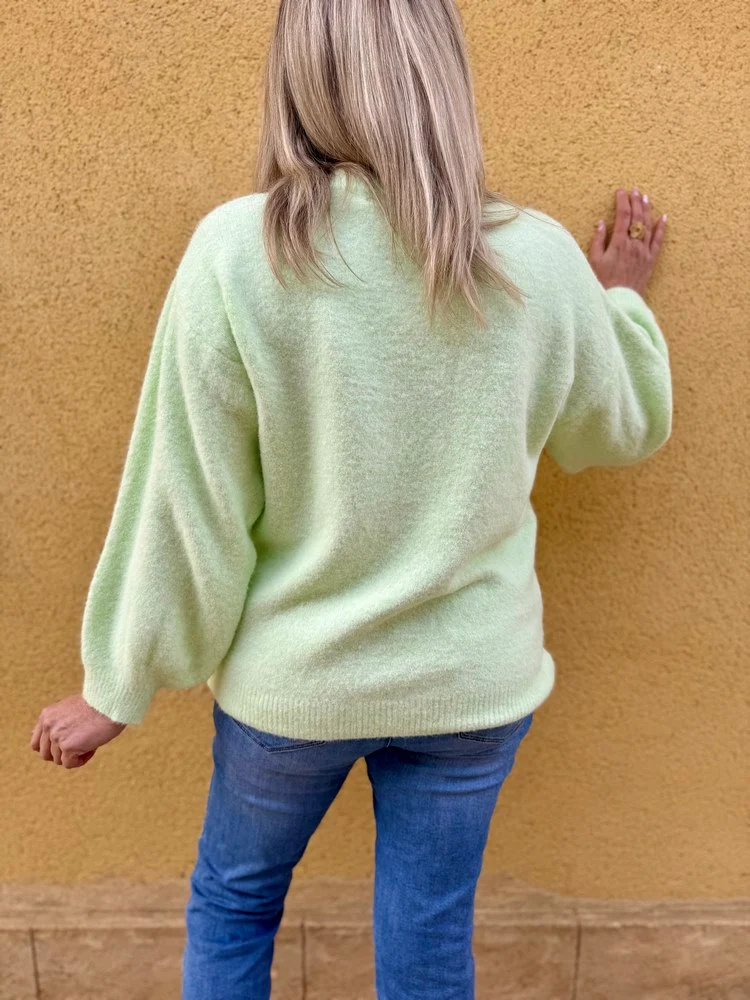 Pull cocooning Livio vert lime