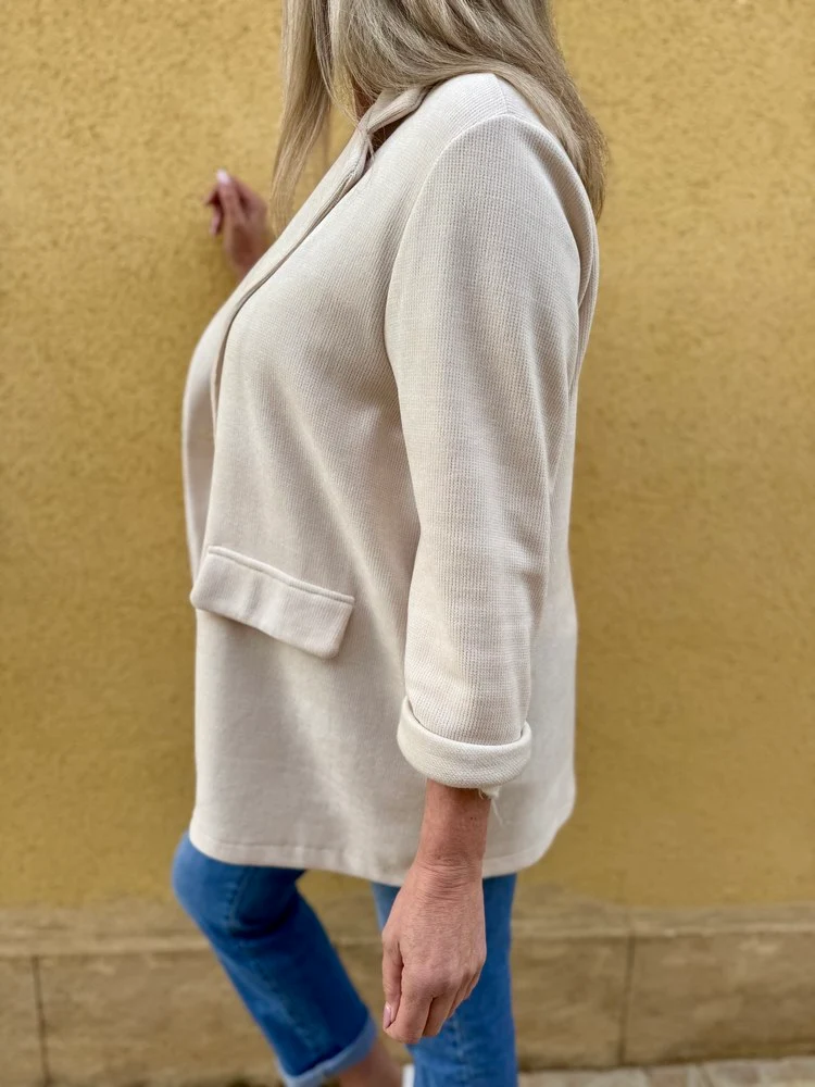 Veste tailleur en velours Sandra + crème