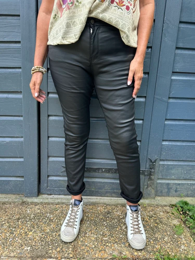 Pantalon simili Francisco noir
