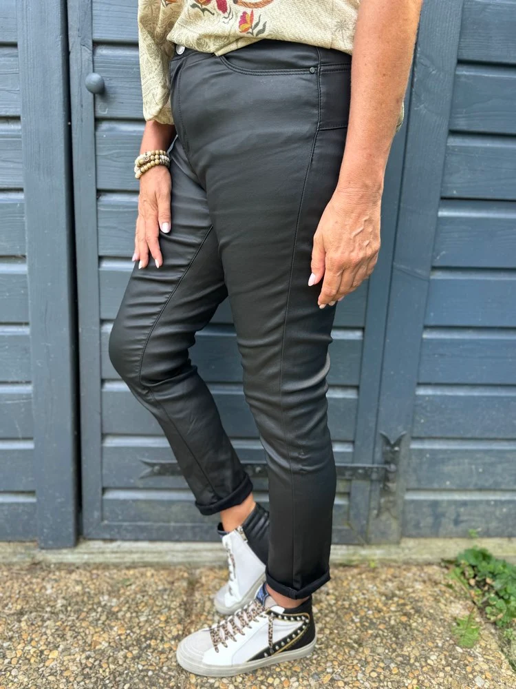 Pantalon simili Francisco noir