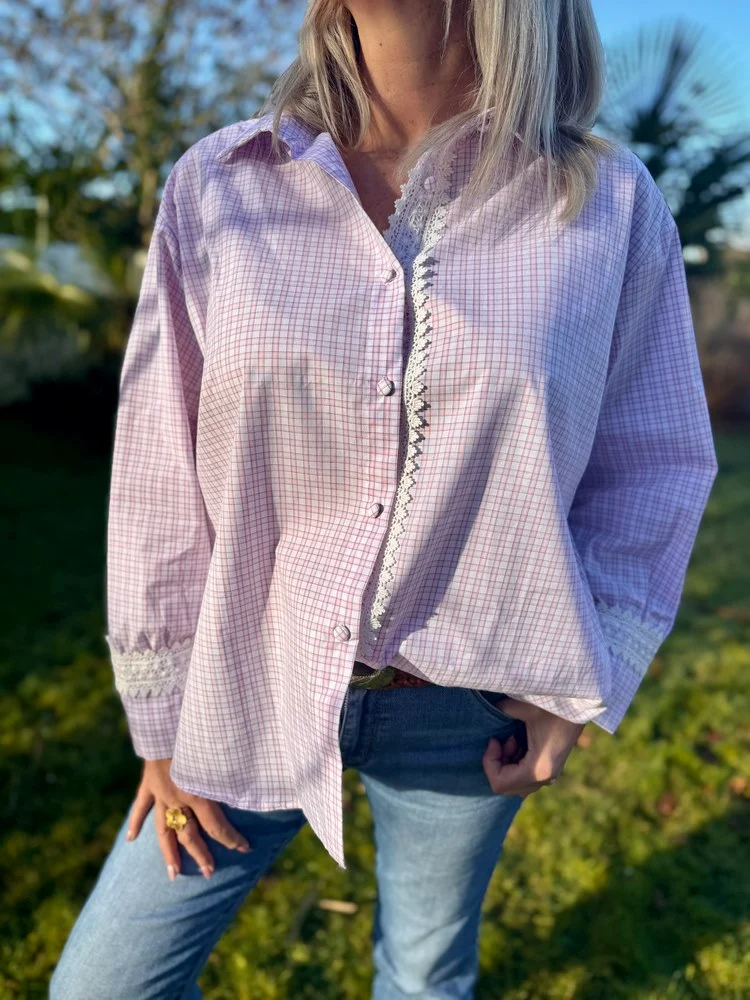Chemise loose Maëva rose