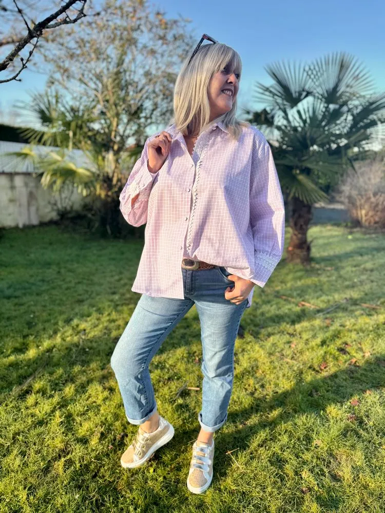 Chemise loose Maëva rose
