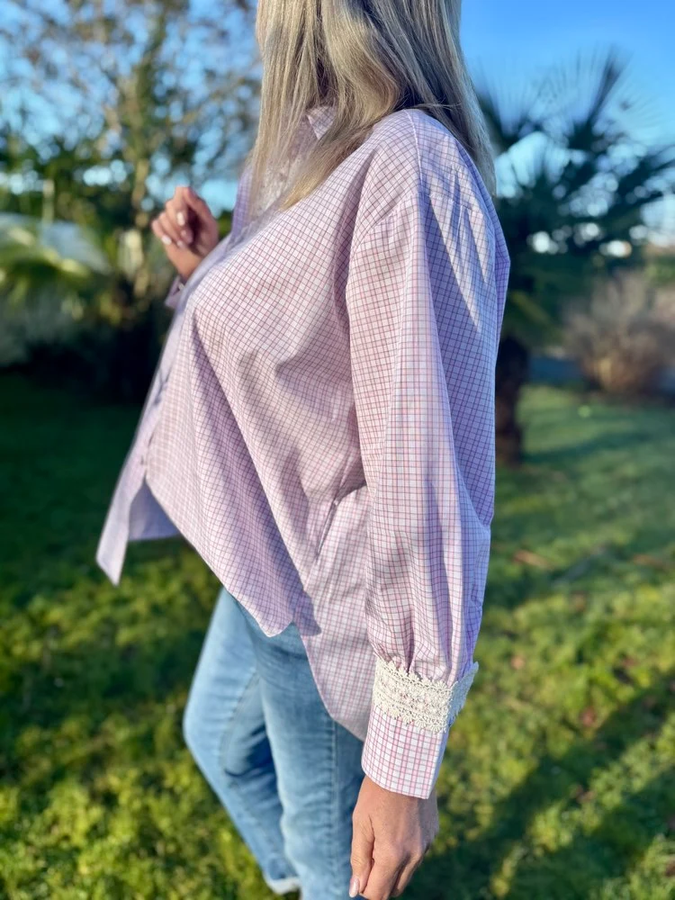 Chemise loose Maëva rose