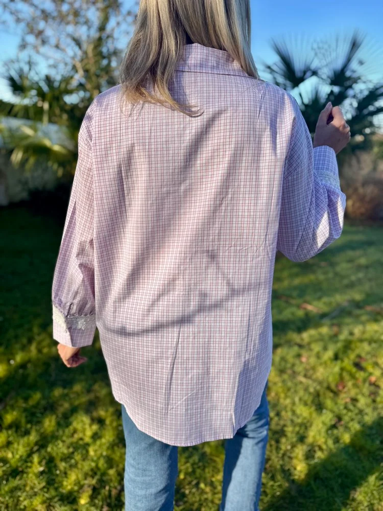 Chemise loose Maëva rose