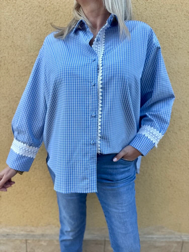 Chemise loose Maëva bleu