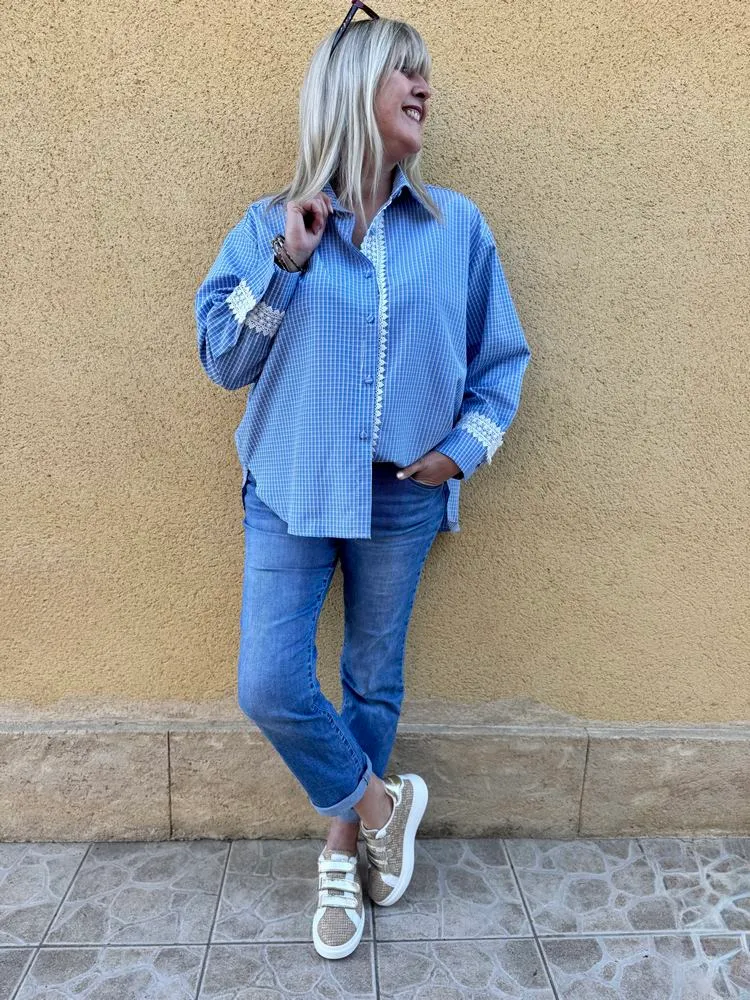 Chemise loose Maëva bleu