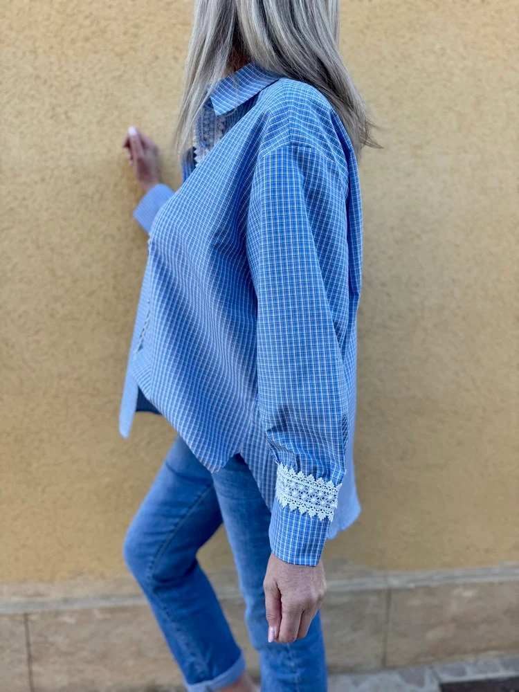 Chemise loose Maëva bleu