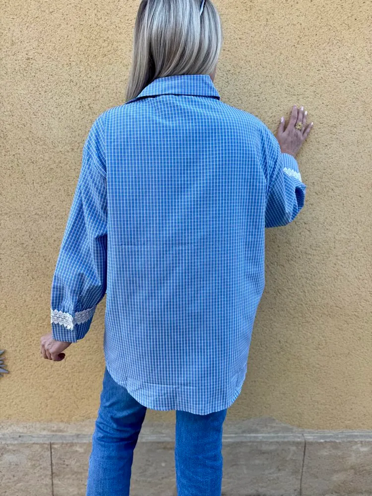 Chemise loose Maëva bleu
