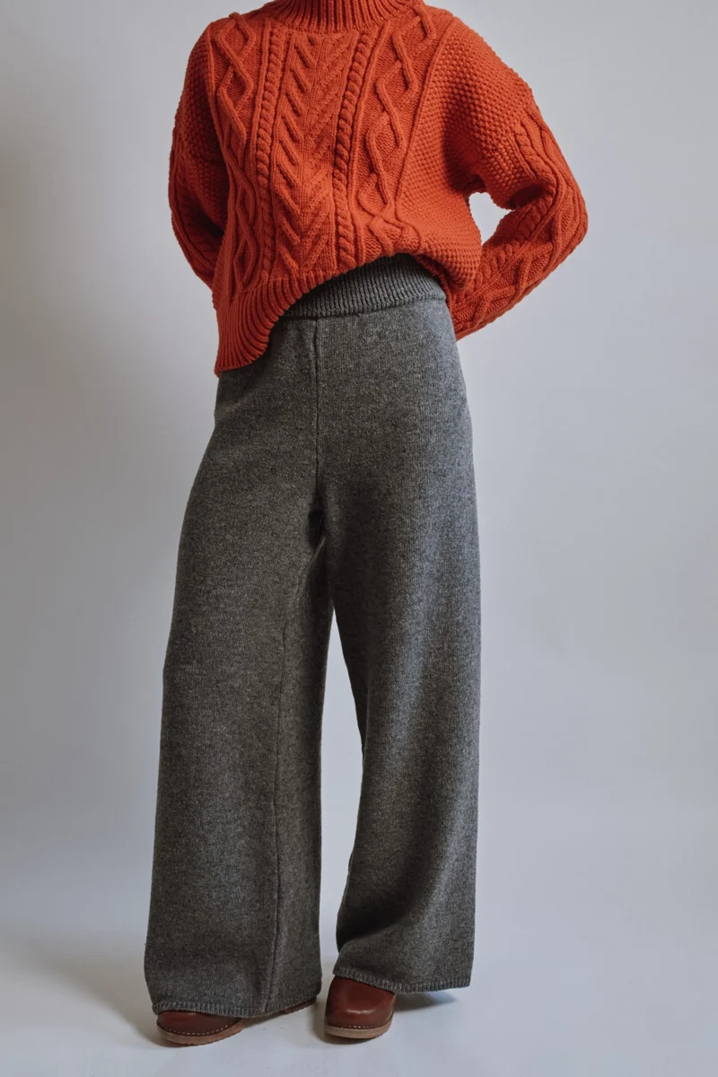 HELENE Knit Pants in Merino Wool - Ash Grey