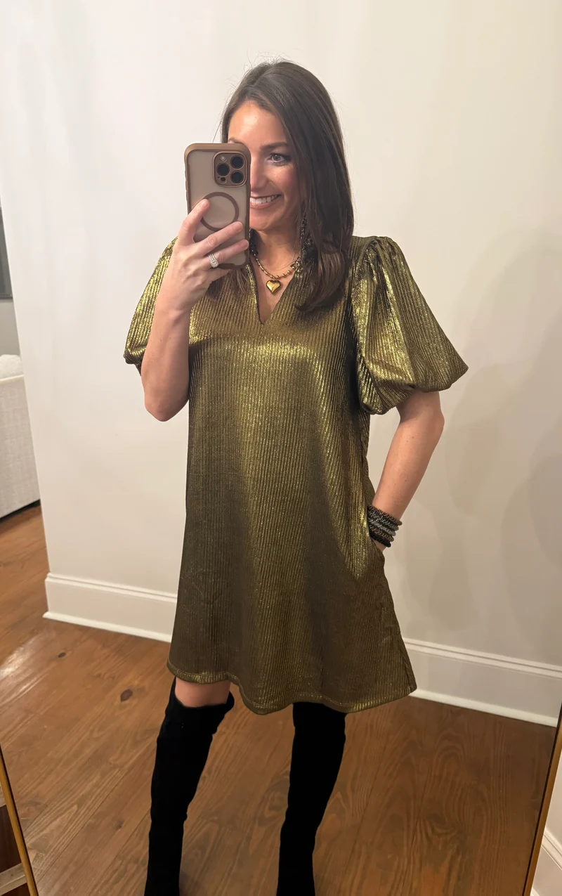 GOLDEN HOUR METALLIC DRESS