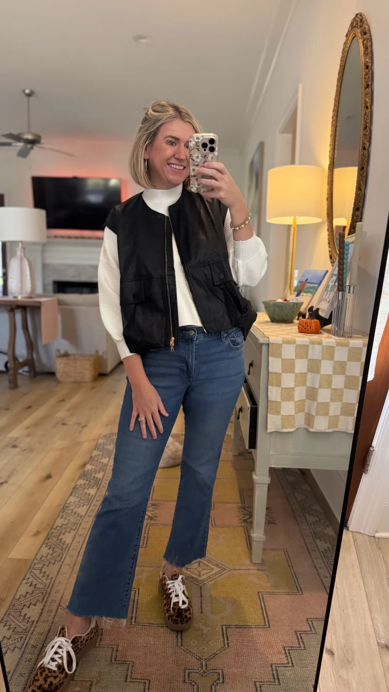 OVERSIZED VEST - LEATHER BLACK