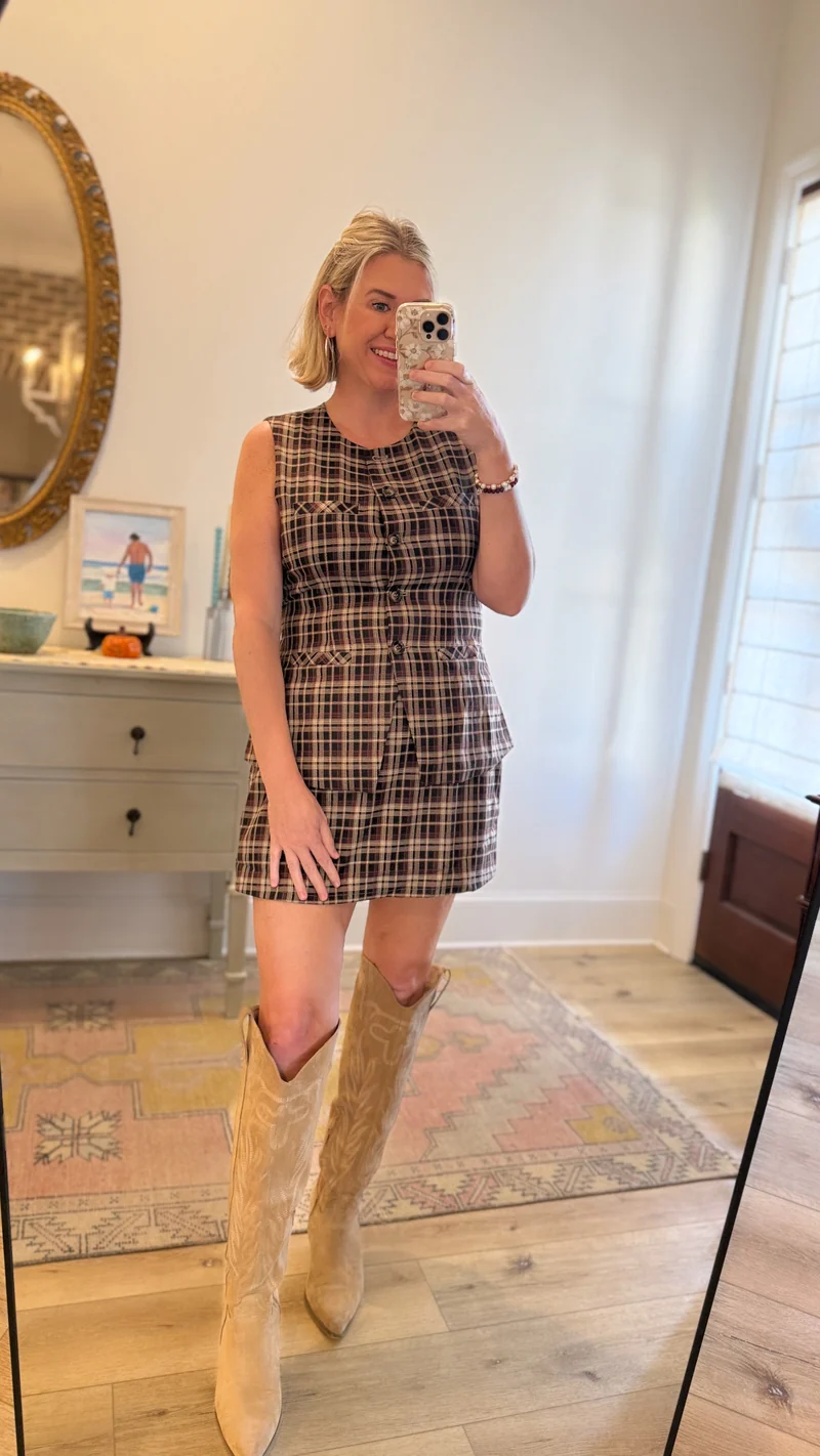 BUTTON-UP VEST & SUITED SKORT SET (LM-0075)