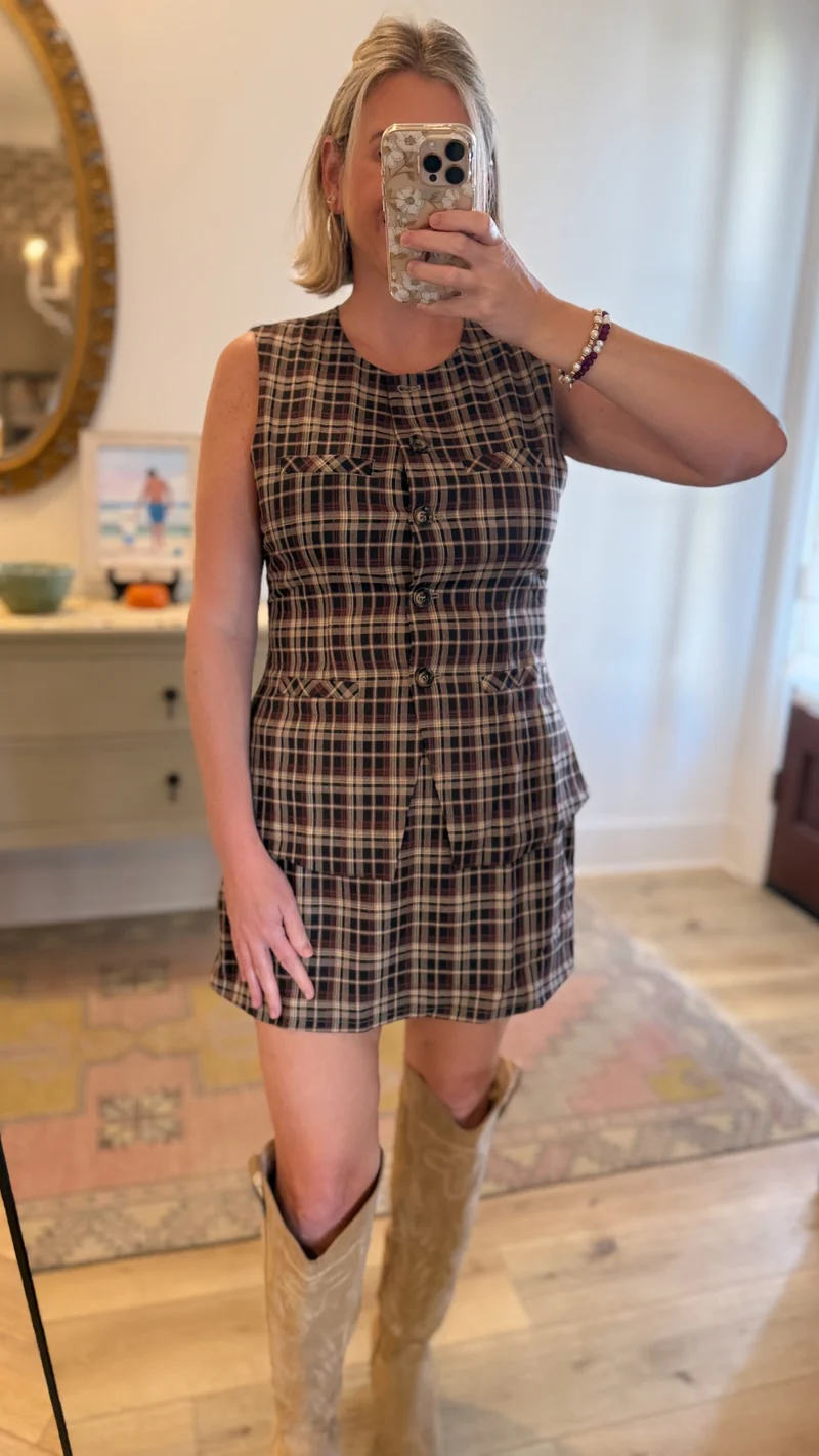 BUTTON-UP VEST & SUITED SKORT SET (LM-0075)