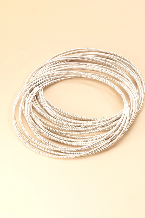 Guitar String Bracelet Set of 20 - SILVER