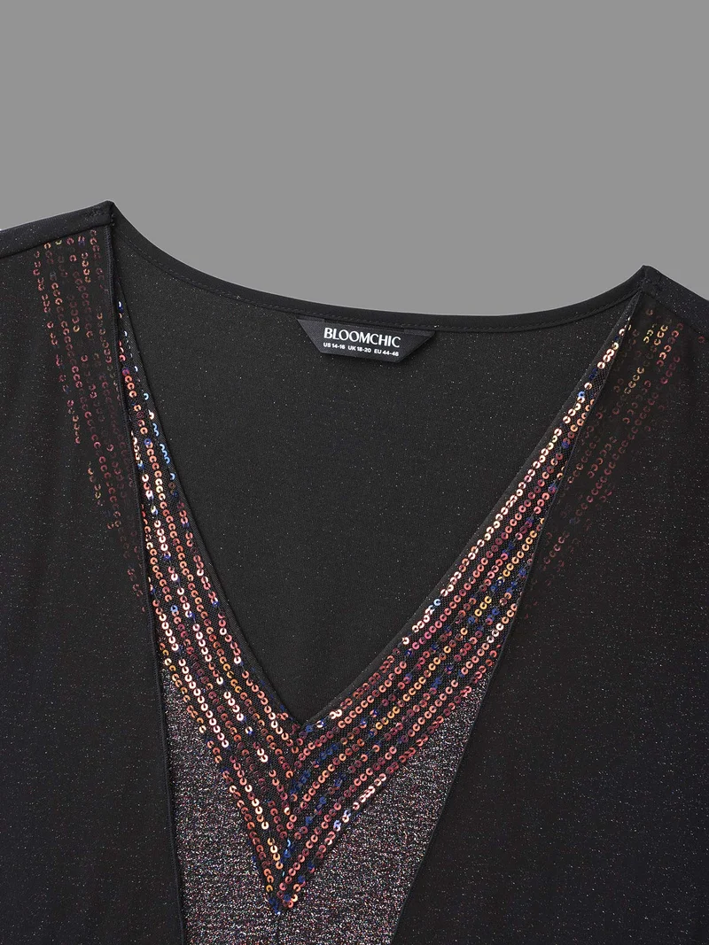 2-In-1 Sequin Patchwork Mesh Dress
