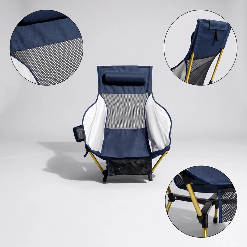 Adjustable High-Back Camping Chair | Portable Folding Outdoor Reclining Chair