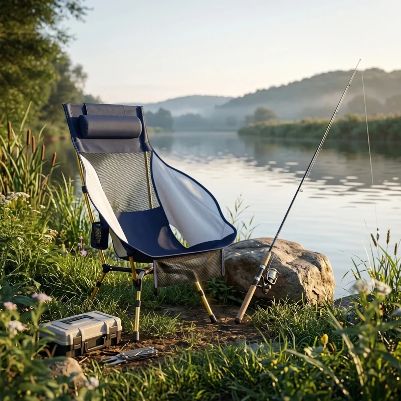 Adjustable High-Back Camping Chair | Portable Folding Outdoor Reclining Chair