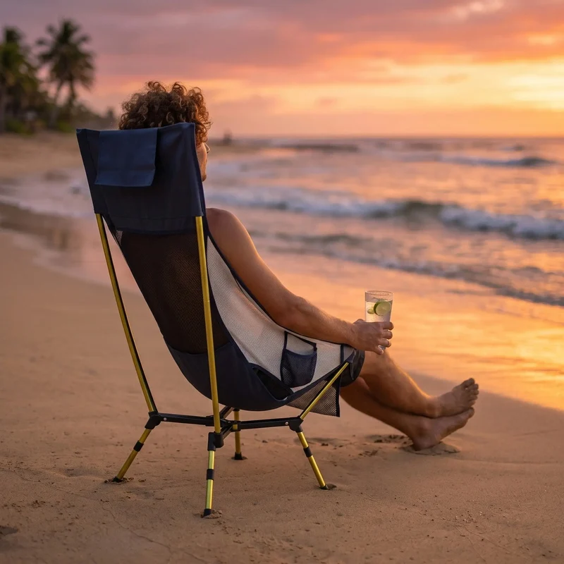 Adjustable High-Back Camping Chair | Portable Folding Outdoor Reclining Chair