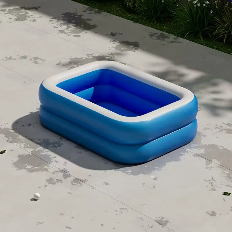 Inflatable Rectangular Family Swimming Pool | 3-Ring Outdoor Garden Pool