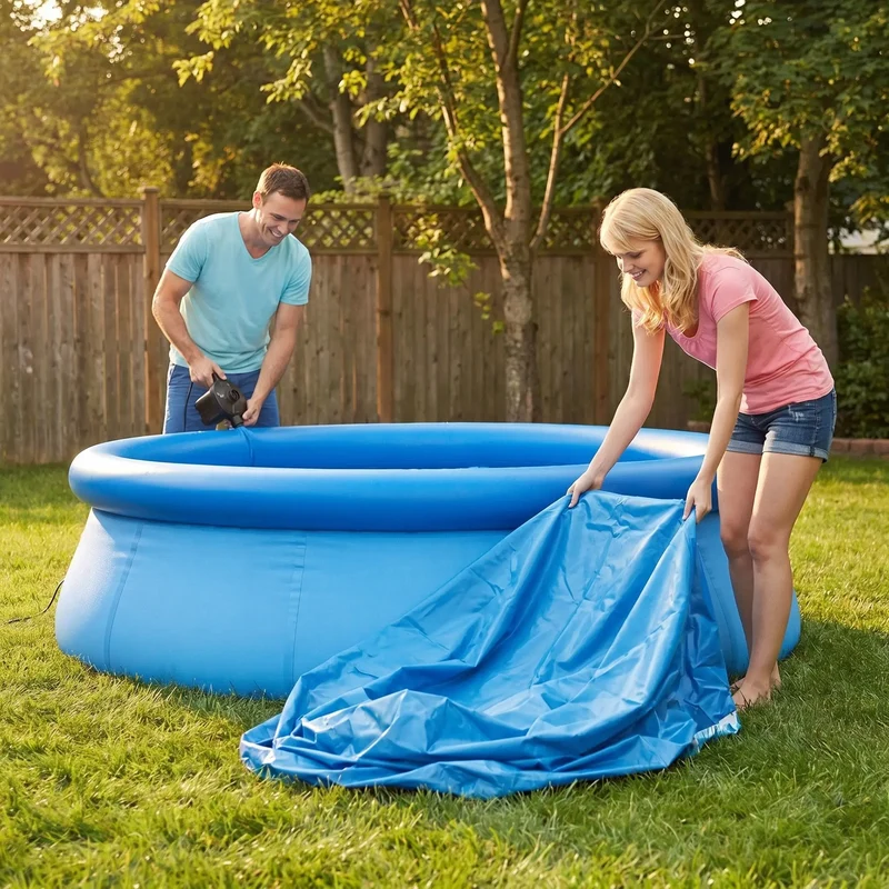 Round Inflatable Easy Set Swimming Pool | Ø244 × 61 cm Garden Pool