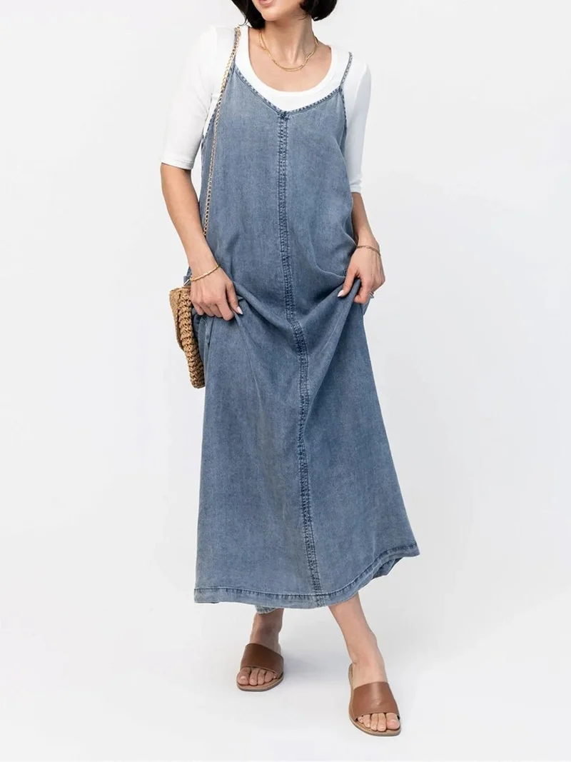 Robe Maxi en Jean Coupe Ample pour Femmes