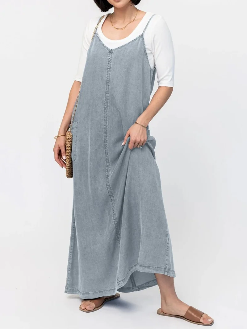 Robe Maxi en Jean Coupe Ample pour Femmes