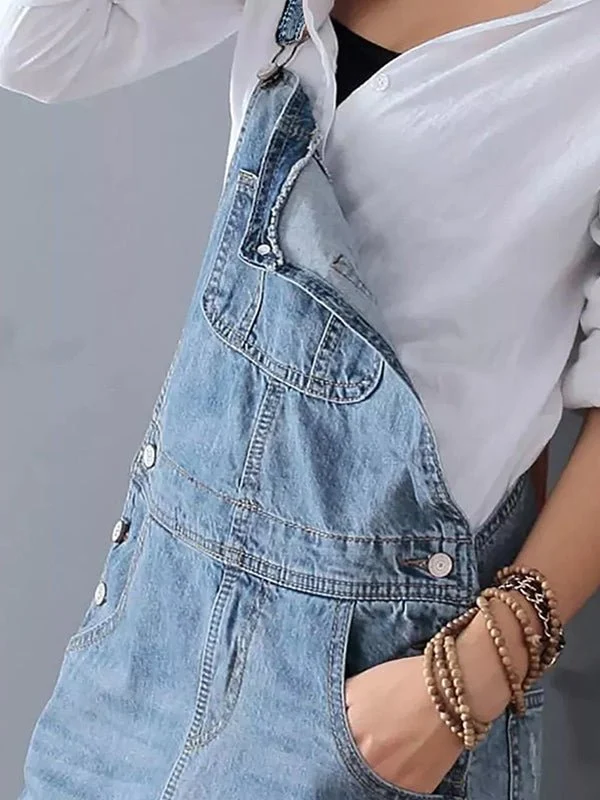 Robe Salopette en Jean Délavé pour Femmes