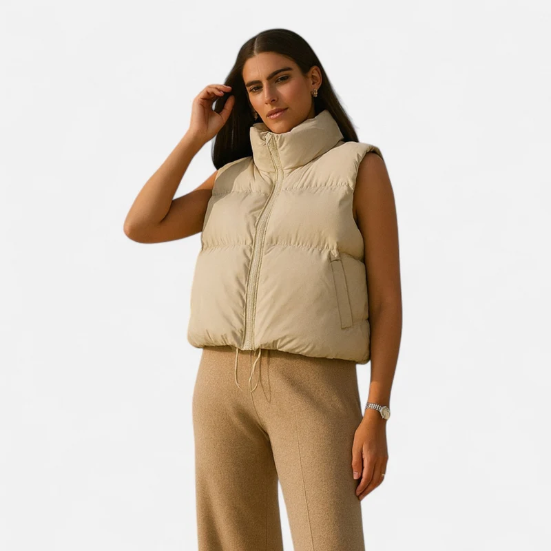 Veste Chaude à Taille Haute sans Manches pour Femmes