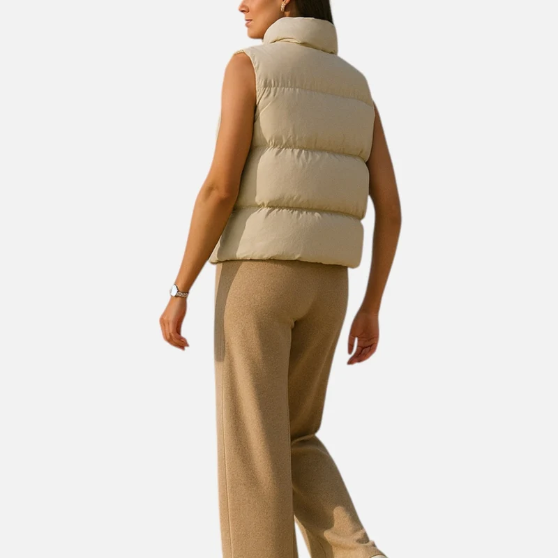 Veste Chaude à Taille Haute sans Manches pour Femmes