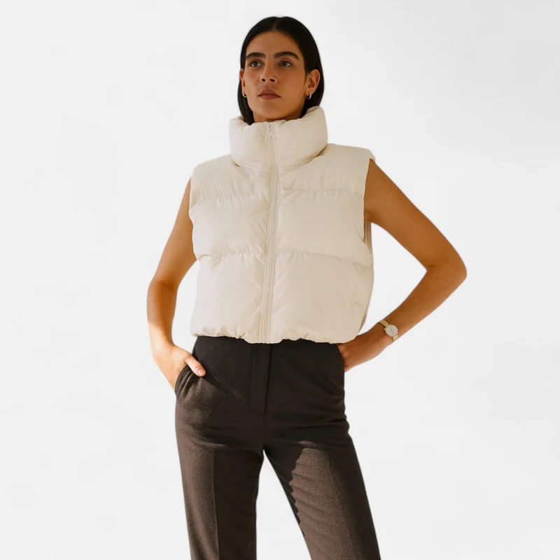 Veste Chaude à Taille Haute sans Manches pour Femmes