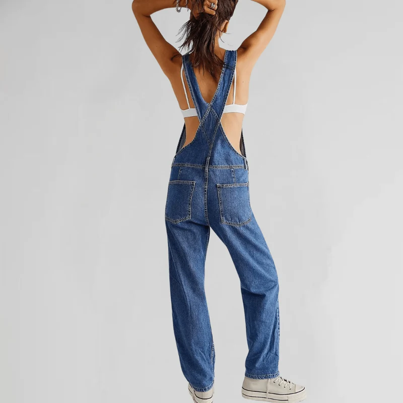 Salopette en Jean Croisée pour Femmes