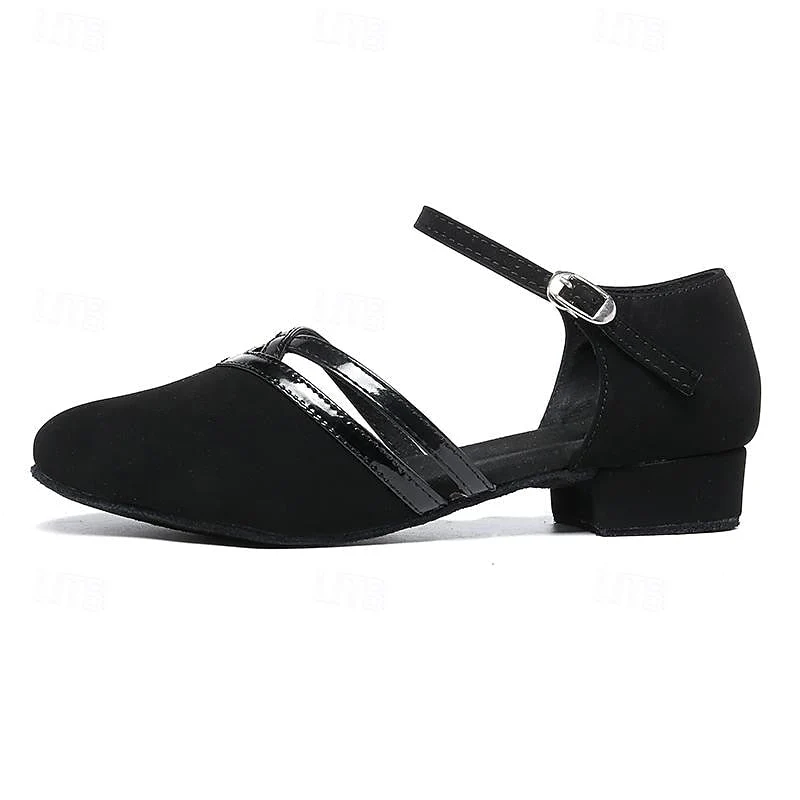 Chaussures de Danse à Talon Bas en Suédine pour Femmes