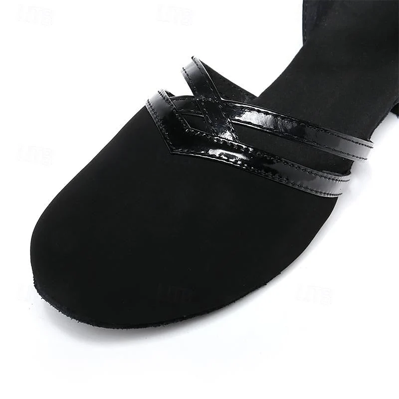 Chaussures de Danse à Talon Bas en Suédine pour Femmes