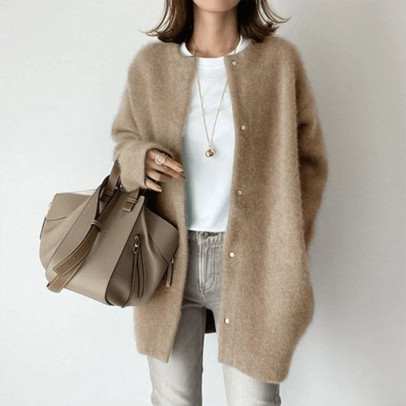 Cardigan en Maille avec Boutons pour Femmes