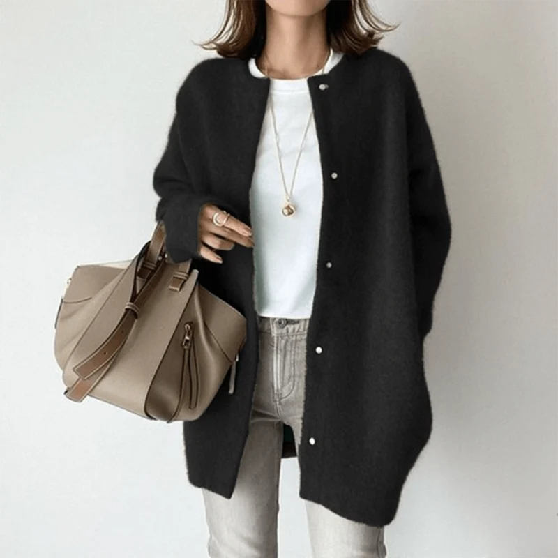 Cardigan en Maille avec Boutons pour Femmes