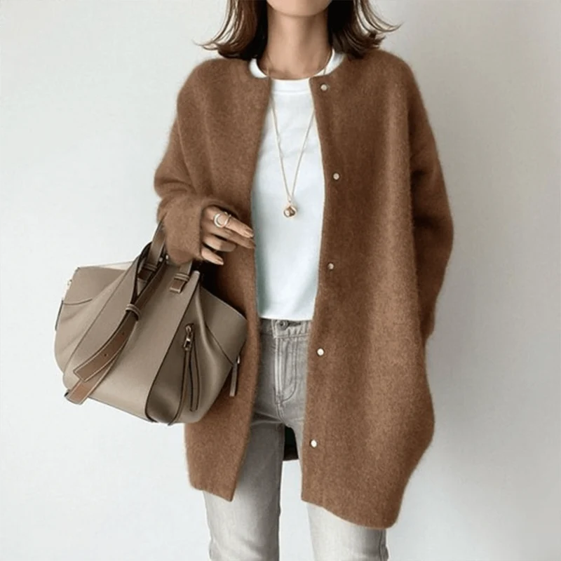 Cardigan en Maille avec Boutons pour Femmes