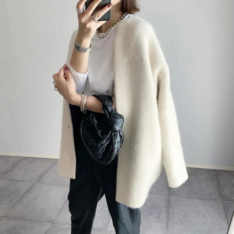 Cardigan en Maille avec Boutons pour Femmes