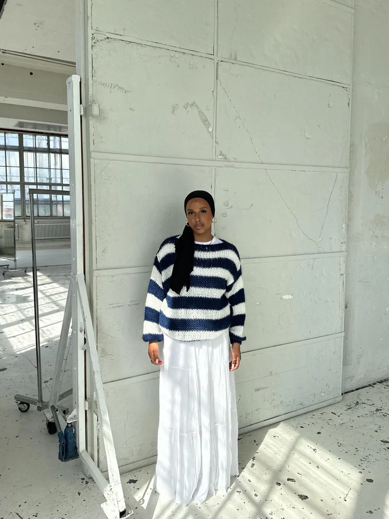 Cardigan Long à Rayures pour Femmes
