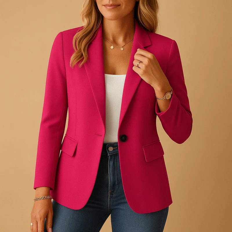 Blazer Classique à Une Boutonnière pour Femmes