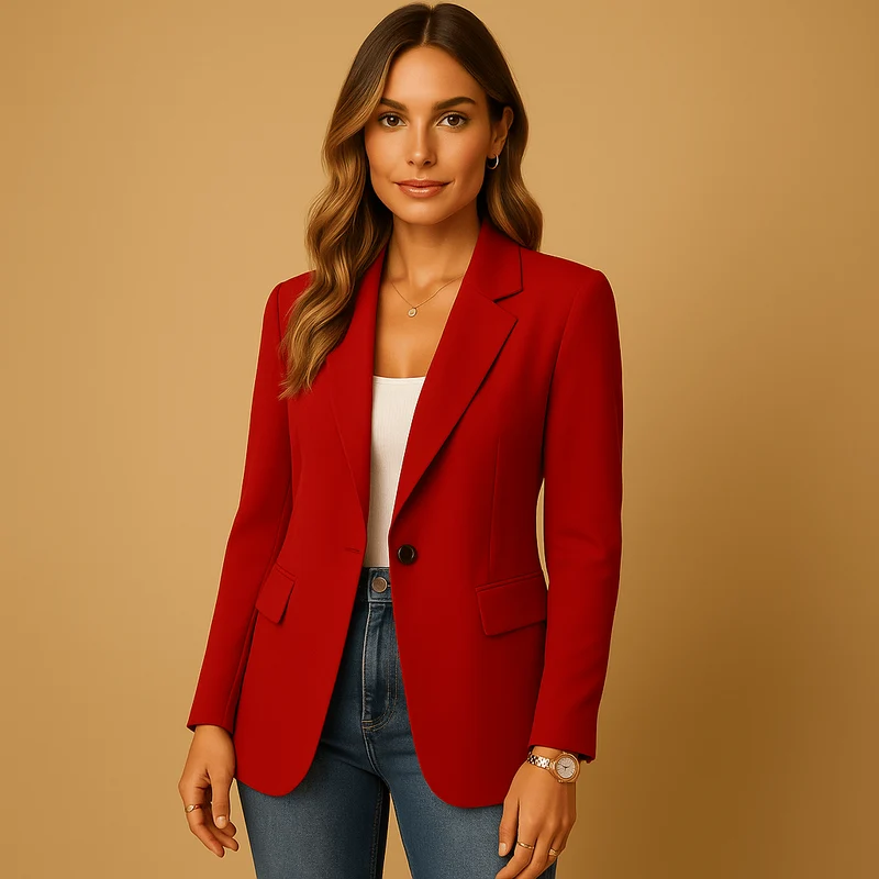 Blazer Classique à Une Boutonnière pour Femmes