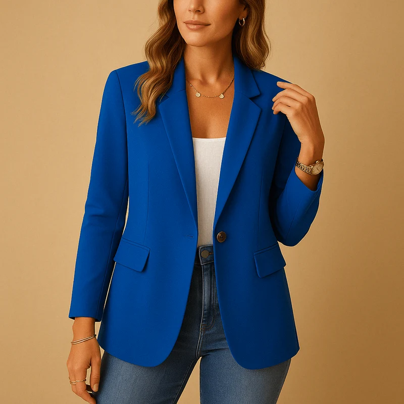 Blazer Classique à Une Boutonnière pour Femmes
