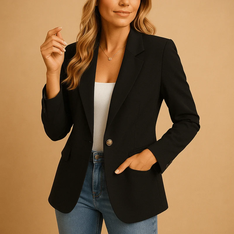 Blazer Classique à Une Boutonnière pour Femmes