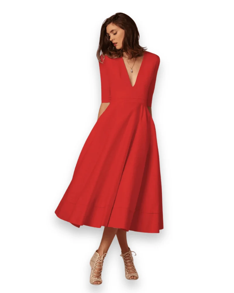 Robe Midi en Tissu Confortable pour Femmes